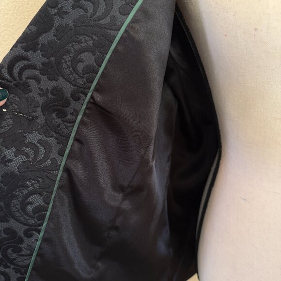 Chico's Black Textured Jacquard Blazer Jacket Size 3, Single Button - Picture 7 of 10